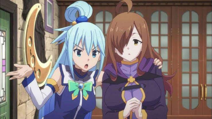Wiz dan Dewi Aqua (dok. Studio Deen/KonoSuba: God's Blessing on This Wonderful World)