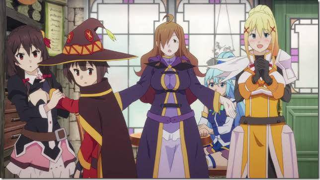 Wiz dan temannya (dok. Studio Deen/KonoSuba: God's Blessing on This Wonderful World)