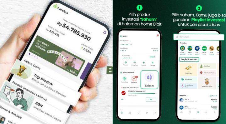 Bareksa dan Bibit, contoh dua aplikasi sekuritas (bareksa.com | bibit.id)