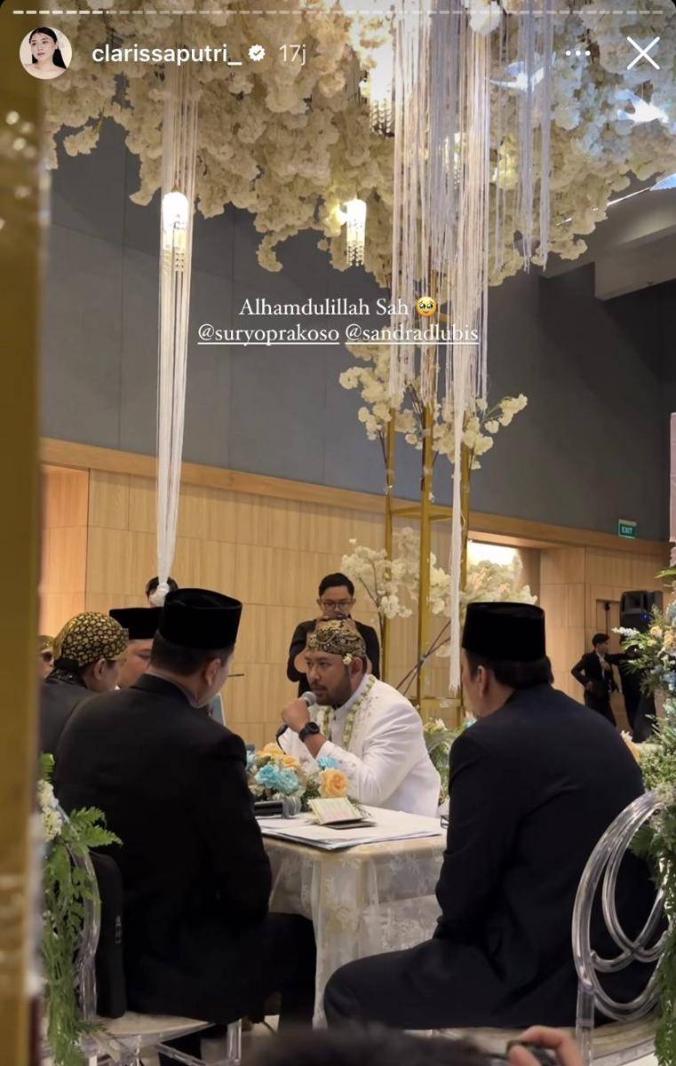 potret pernikahan Sandra Lubis dan Suryo Prakoso (Instagram.com/clarissaputri_)