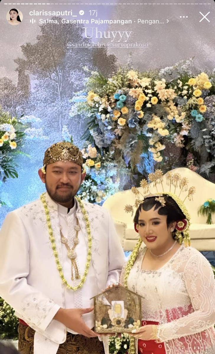 potret pernikahan Sandra Lubis dan Suryo Prakoso (Instagram.com/clarissaputri_)