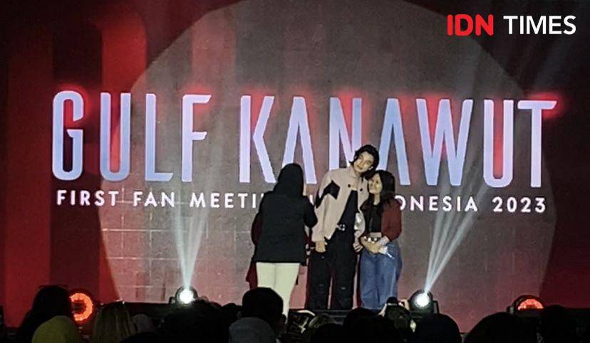 potret fan meeting Gulf Kanawut di ICE BSD Nusantara Hall, Minggu (19/11/2023) (IDN Times/Rani Asnurida)