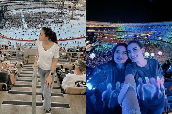 Gak Dapat Jakarta, 7 Potret Sarah Menzel Nonton Coldplay di Australia