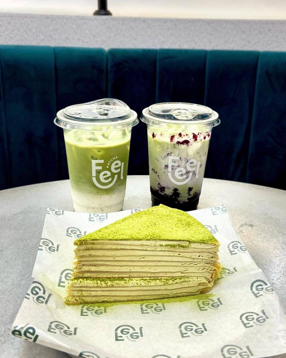 potret minuman dan kue Feel Matcha (instagram.com/nom.nomjourney)