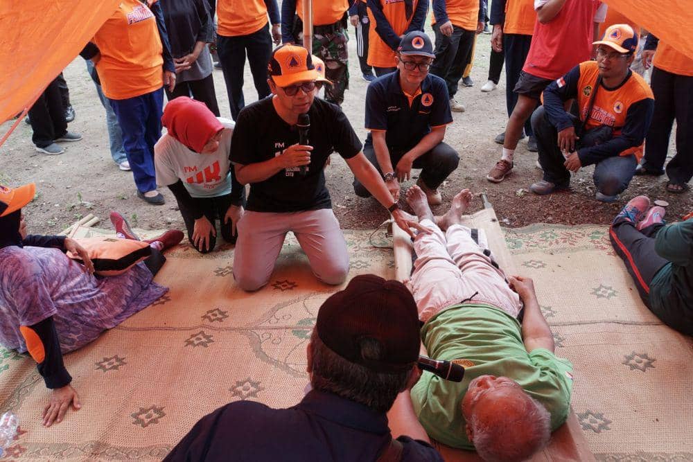 Simulasi bencana gempa bumi. (Dok. Istimewa)