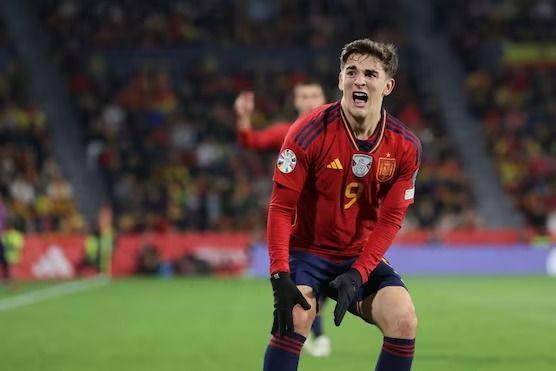 Potret Gavi saat Spanyol melawan Georgia, Senin dini hari WIB (20/11/2023). (uefa.com).