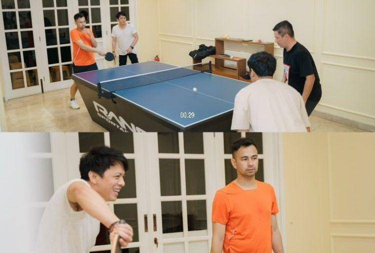 potret Ariel main tenis meja di Andara (instagram.com/24olik)