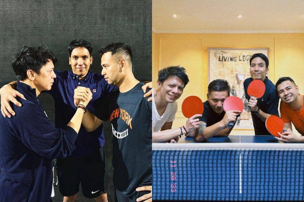 potret Ariel main tenis meja di Andara (instagram.com/raffinagita1717)