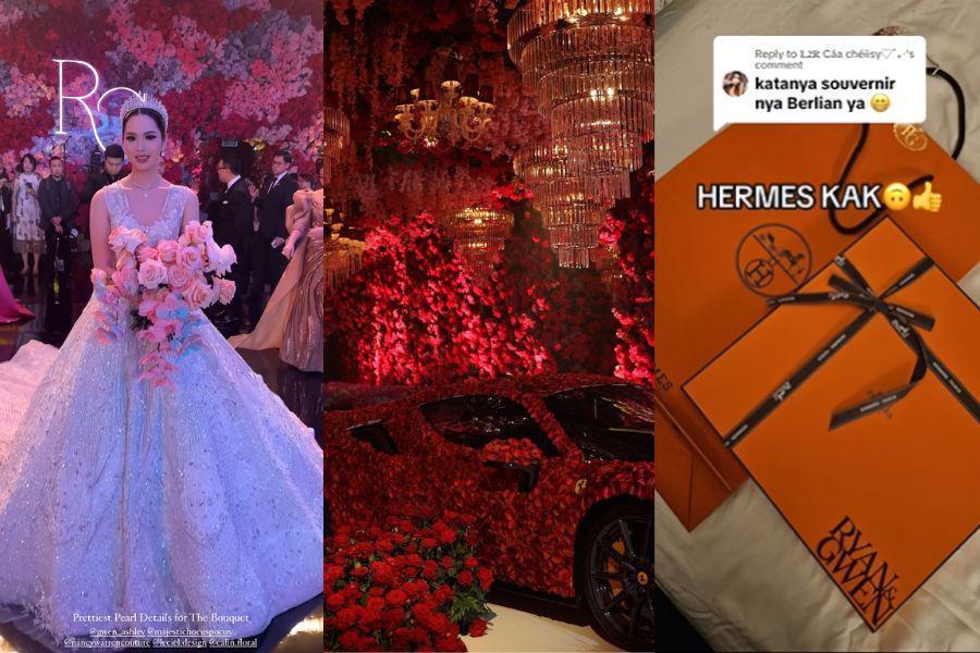 14 Busana hingga Dekorasi Pernikahan Gwen Ashley, Souvenirnya Hermes!