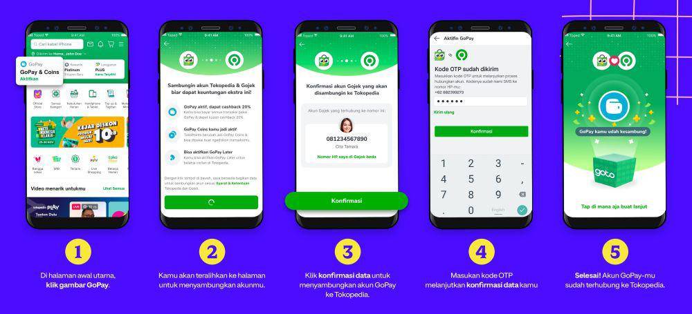 Cara menyambungkan akun GoPay ke Tokopedia (gopay.co.id)