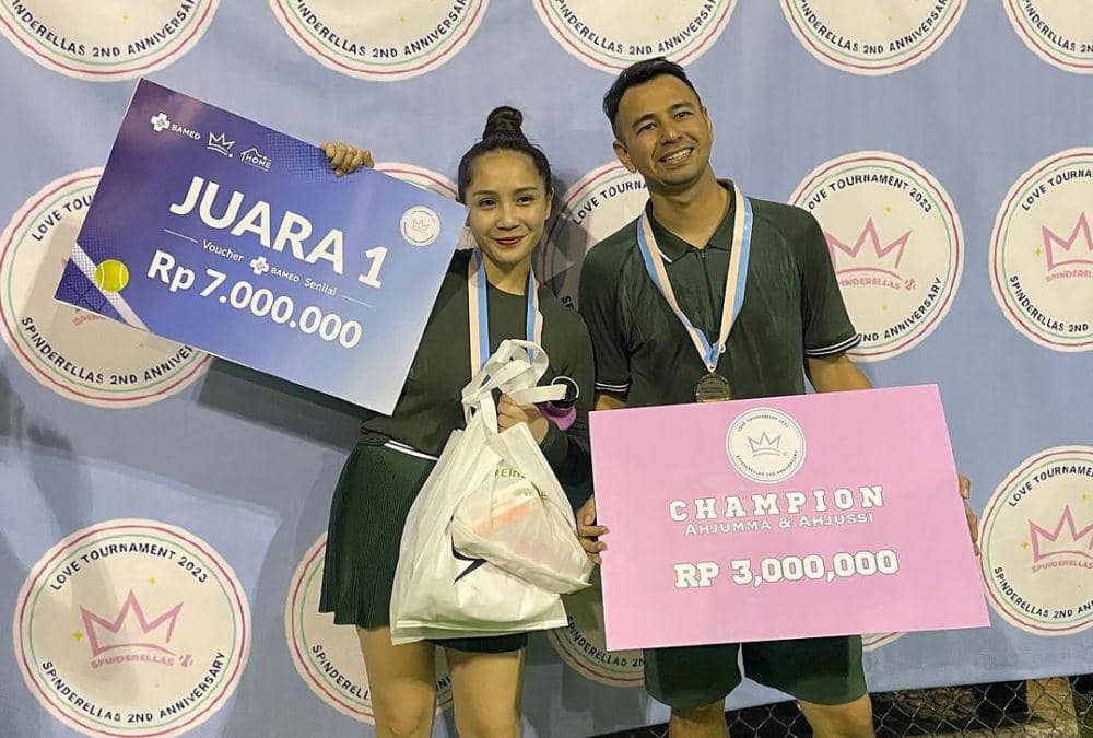 potret Raffi dan Nagita juara turnamen tenis (instagram.com/rieta_amilia)