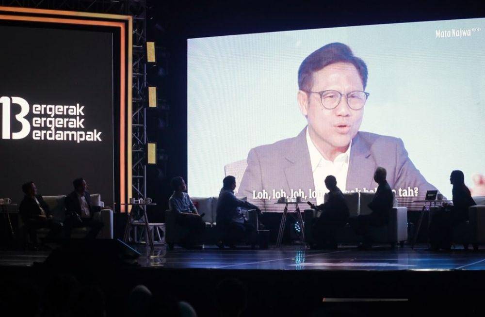 Calon wakil presiden, Muhaimin Iskandar ketika mengisi program 13 tahun Mata Najwa. (www.instagram.com/@cakiminow)