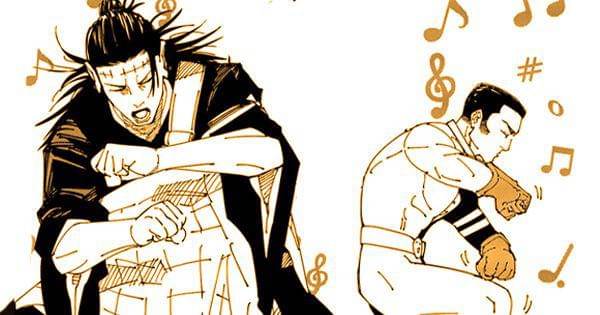 Kenjaku dan Fumihiko bersiap adu suit  ( Dok. Shueisha / Jujutsu Kaisen )