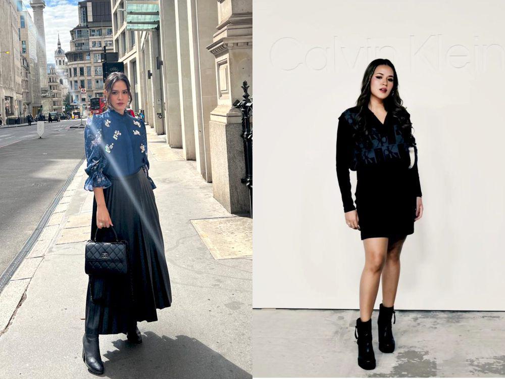 7 Ide Padu Padan Rok dan Sepatu Boots Raisa Andriana, Edgy!
