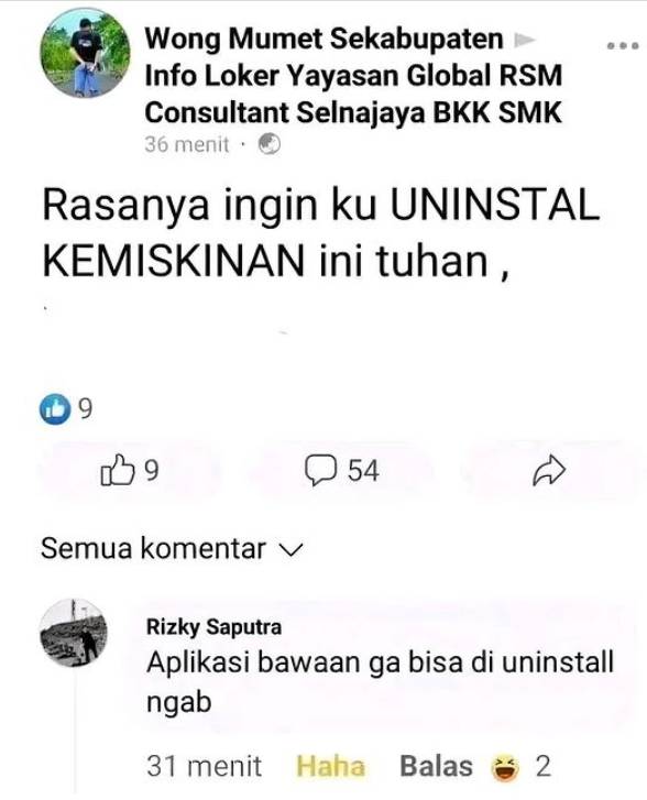 potret komentar lucu di facebook (instagram.com/dagelan)