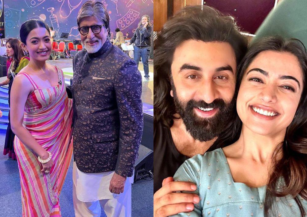 Rashmika Mandanna bersama Amitabh Bachchan dan Ranbir Kapoor (instagram.com/rashmika_mandanna)
