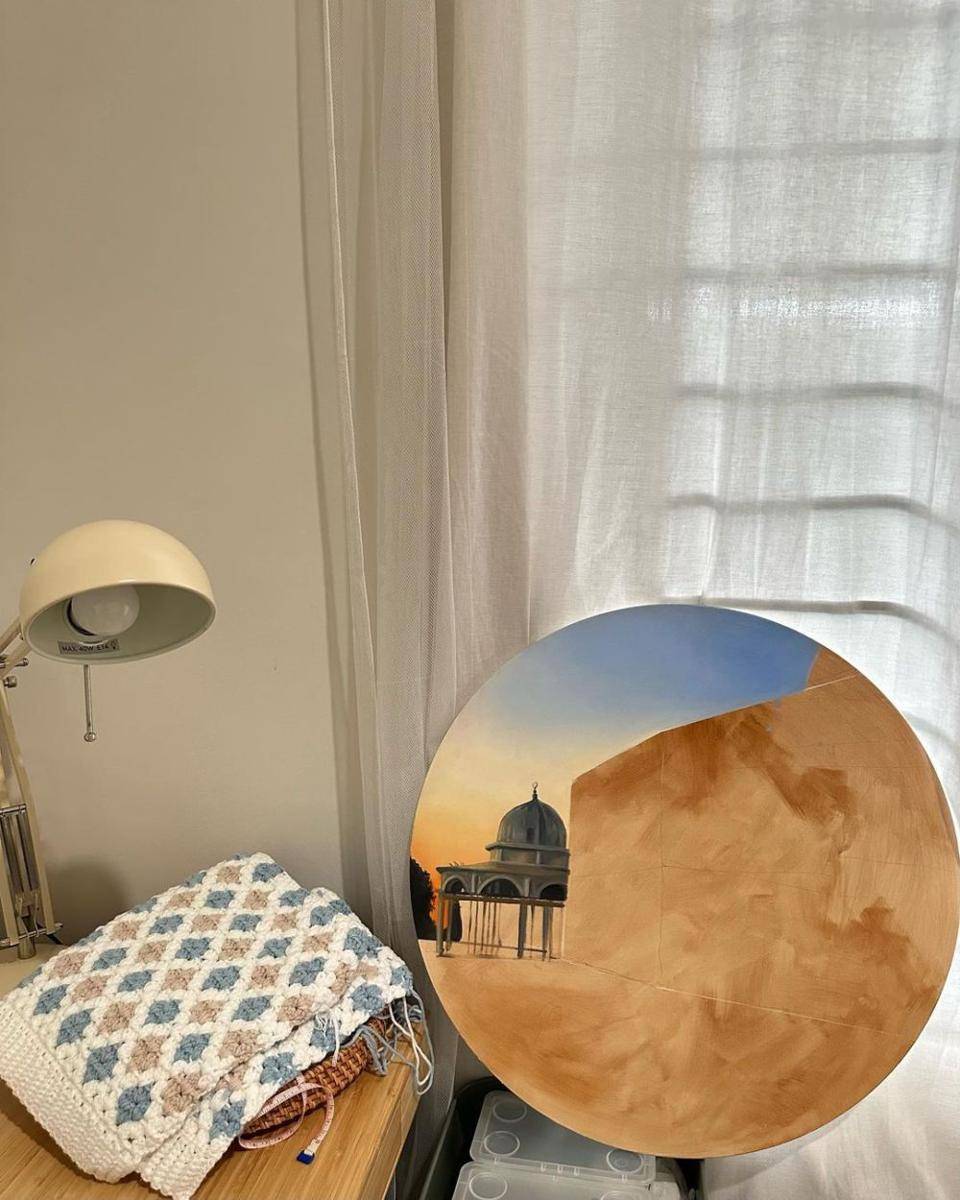ilustrasi lukisan masjid Al-Aqsa (instagram.com/@diraamel)