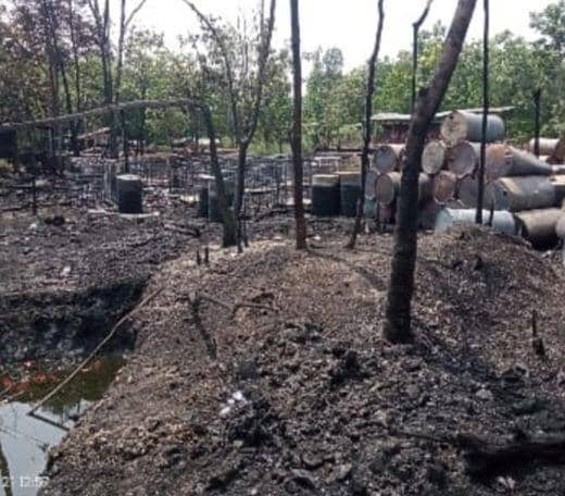 Penyulingan Minyak Ilegal di Muba Terbakar, 1 Pekerja Diamankan