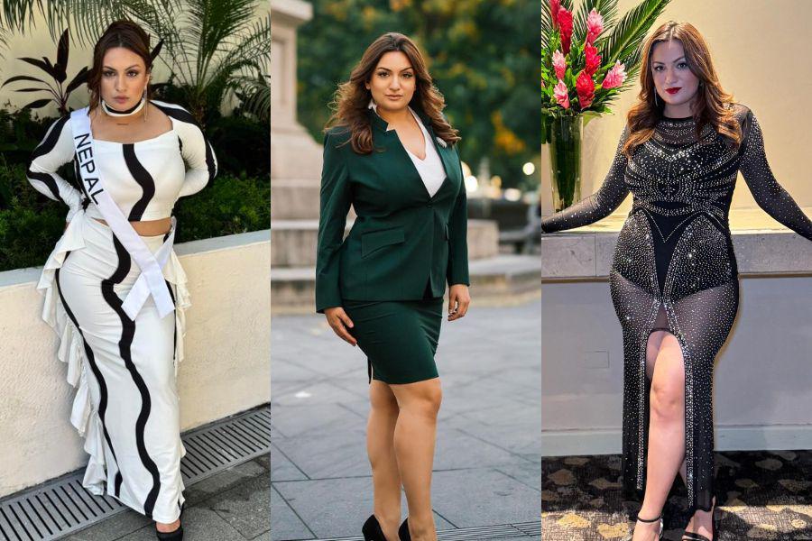 9 Ide OOTD Jane Garrett Miss Nepal 2023, Cocok untuk Tubuh Curvy!