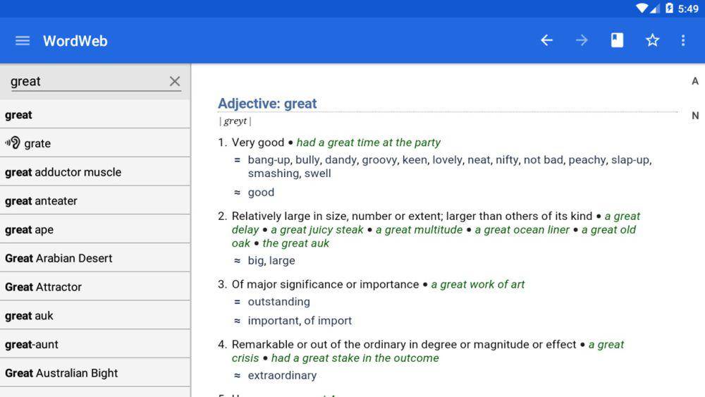 tampilan Dictionary - WordWeb (dok. WordWeb Software/Dictionary - WordWeb)