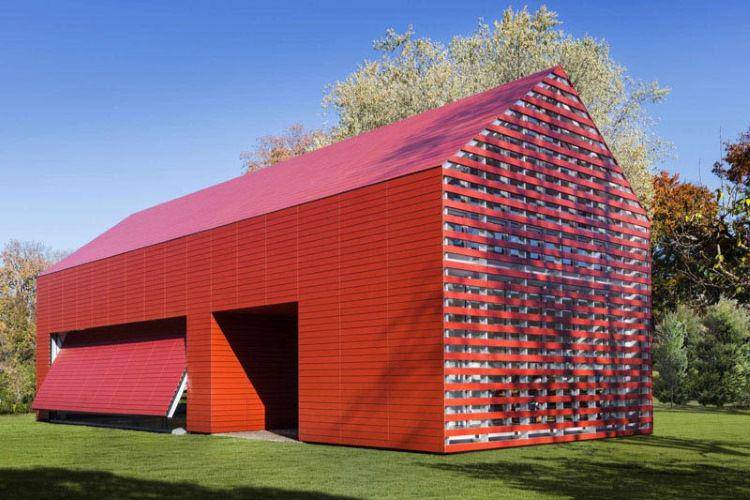 Rumah merah modern (contemporist.com/Pavel Bendov)