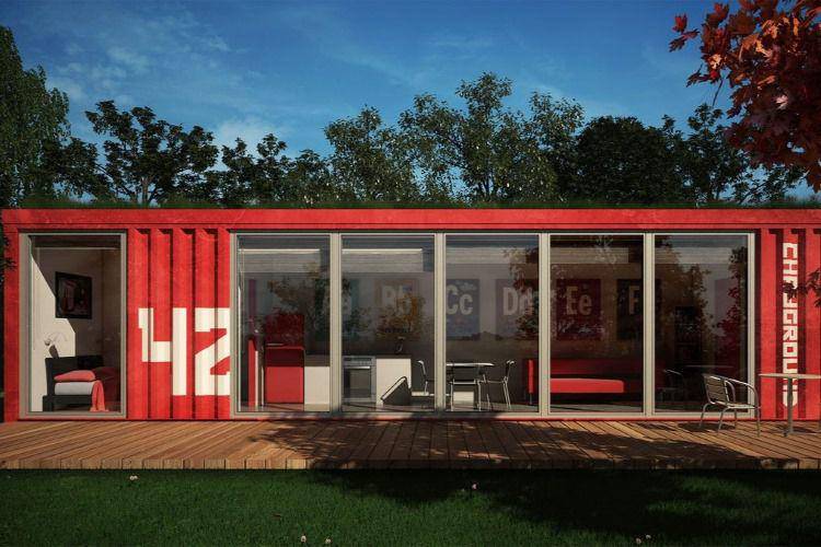 Rumah kontainer merah (trendir.com)