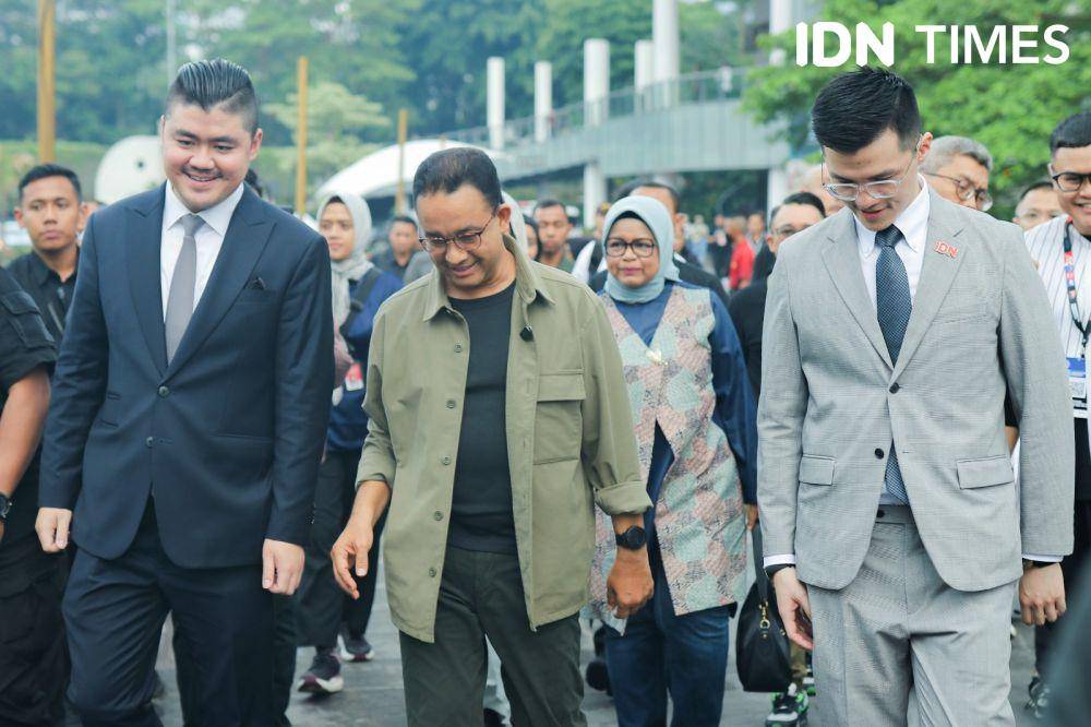 Anies Baswedan dalam acara IMGS 2023, Indonesia's Electoral Epoch: Unveiling the Dynamics of the Pivotal 2024 Election pada Jumat (24/11/2023). (IDN Times/Tata Firza)