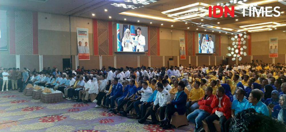 Cawapres Gibran Rakabuming Raka menghadiri konsolidasi Koalisi Indonesia Maju di Kota Makassar, Jumat (24/11/2023). IDN Times/Dahrul Amri Lobubun