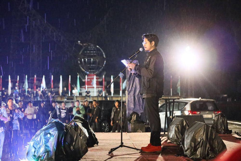Udin Saputra Malik dilantik sebagai Ketua Tim Pemenangan Daerah Ganjar-Mahfud Sulsel di Monumen MNEK, Makassar, Sabtu (25/11/2023). Dok. IDN Times/Istimewa