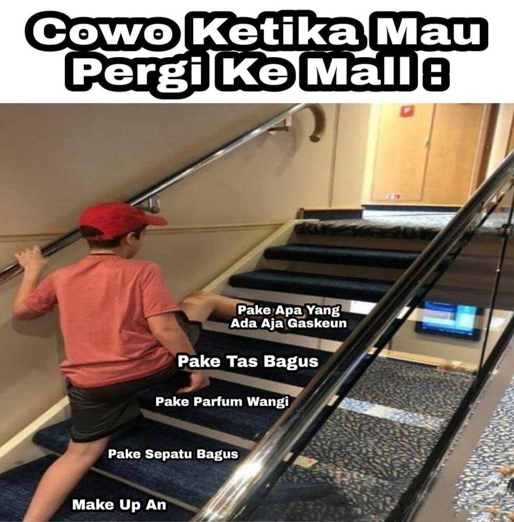 meme naik tangga (instagram.com/meme_baru_lahir2)