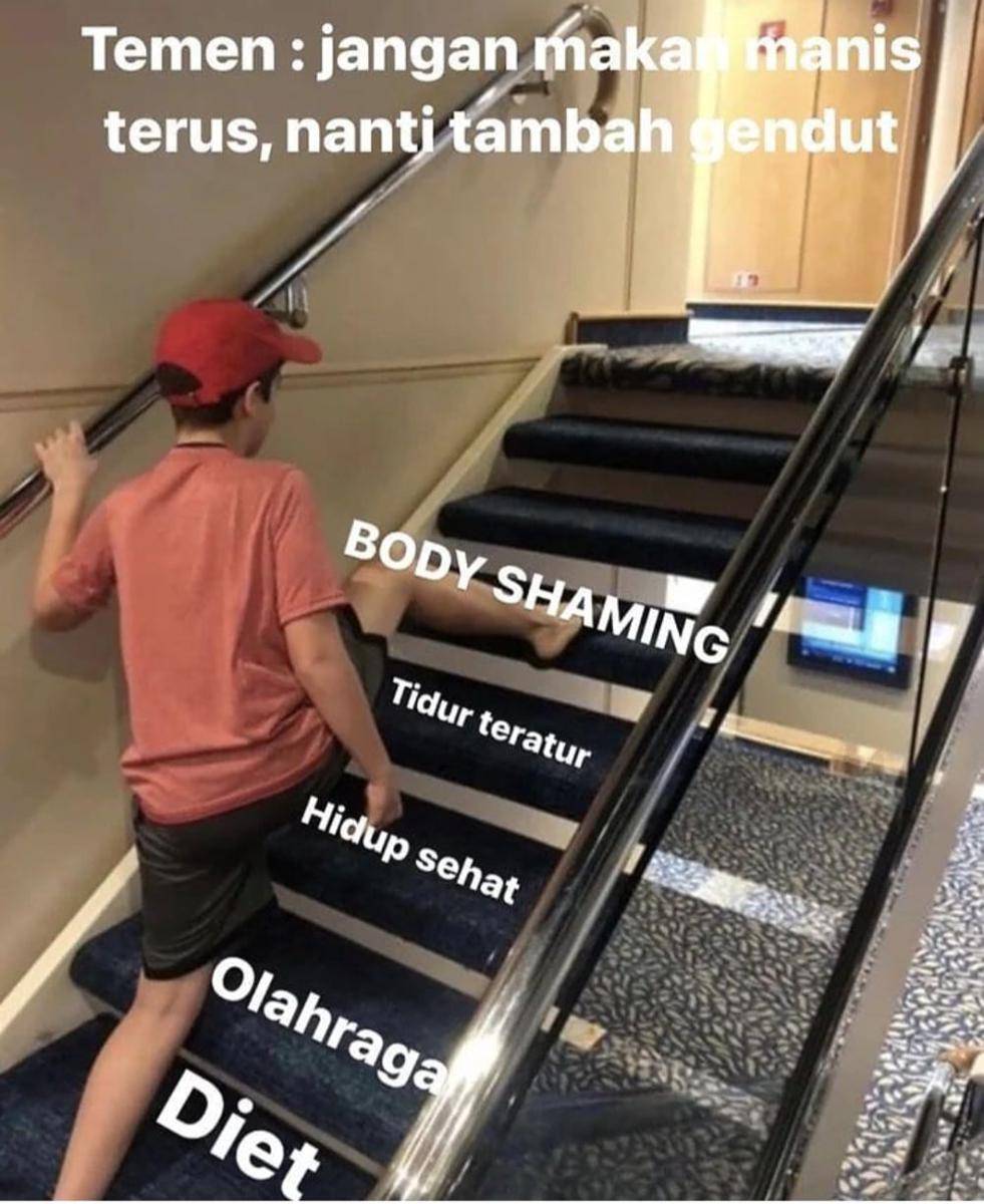 meme naik tangga (instagram.com/kocak.parah.id)
