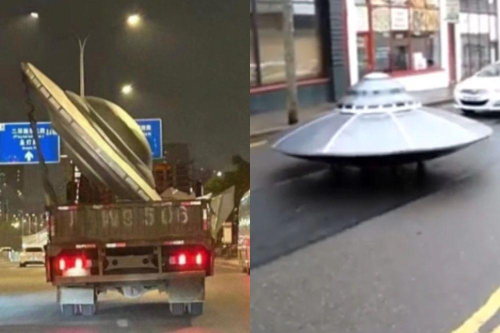 7 Foto Kocak UFO di Jalan, Alien Lagi Liburan di Bumi?