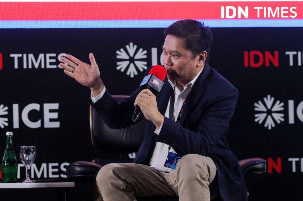 Yusak Kristian Solaeman dalam acara IMGS 2023, Energizing Tomorrow: Unveiling the Wonders of the Energy Transition pada Sabtu (25/11/2023). (IDN Times/Tata Firza)