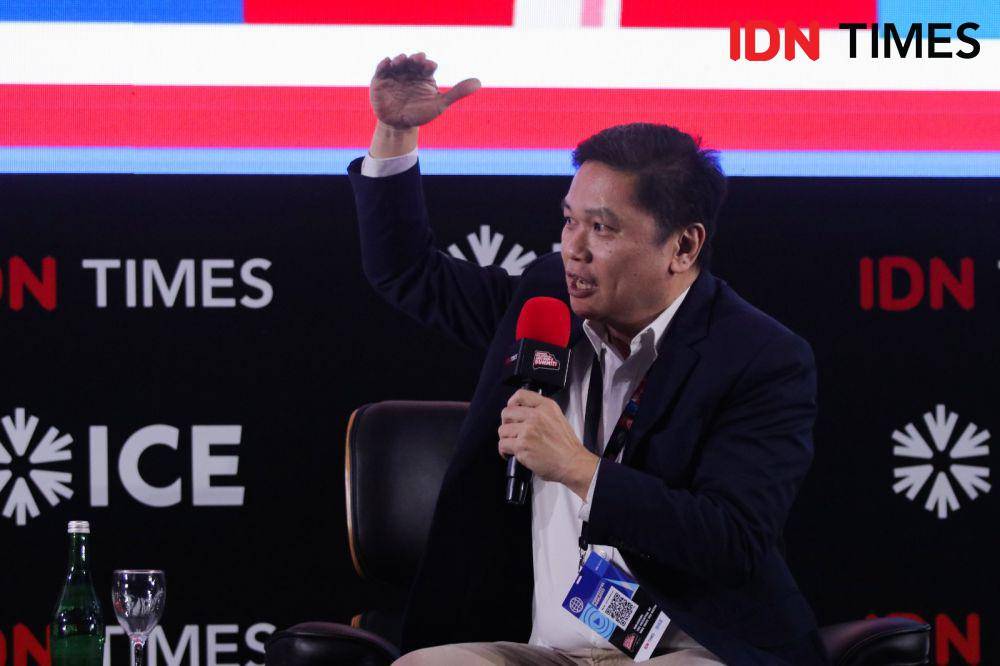 Yusak Kristian Solaeman dalam acara IMGS 2023, Energizing Tomorrow: Unveiling the Wonders of the Energy Transition pada Sabtu (25/11/2023). (IDN Times/Tata Firza)