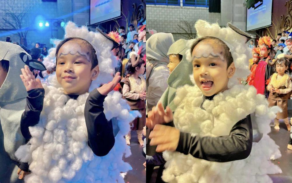 8 Potret Perdana Gala Sky Tampil di Pensi Sekolah, Dandan Jadi Domba!