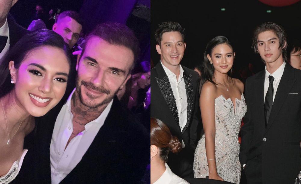 7 Potret Aurelie Moeremans di Acara Tatler Ball, Ketemu David Beckam!
