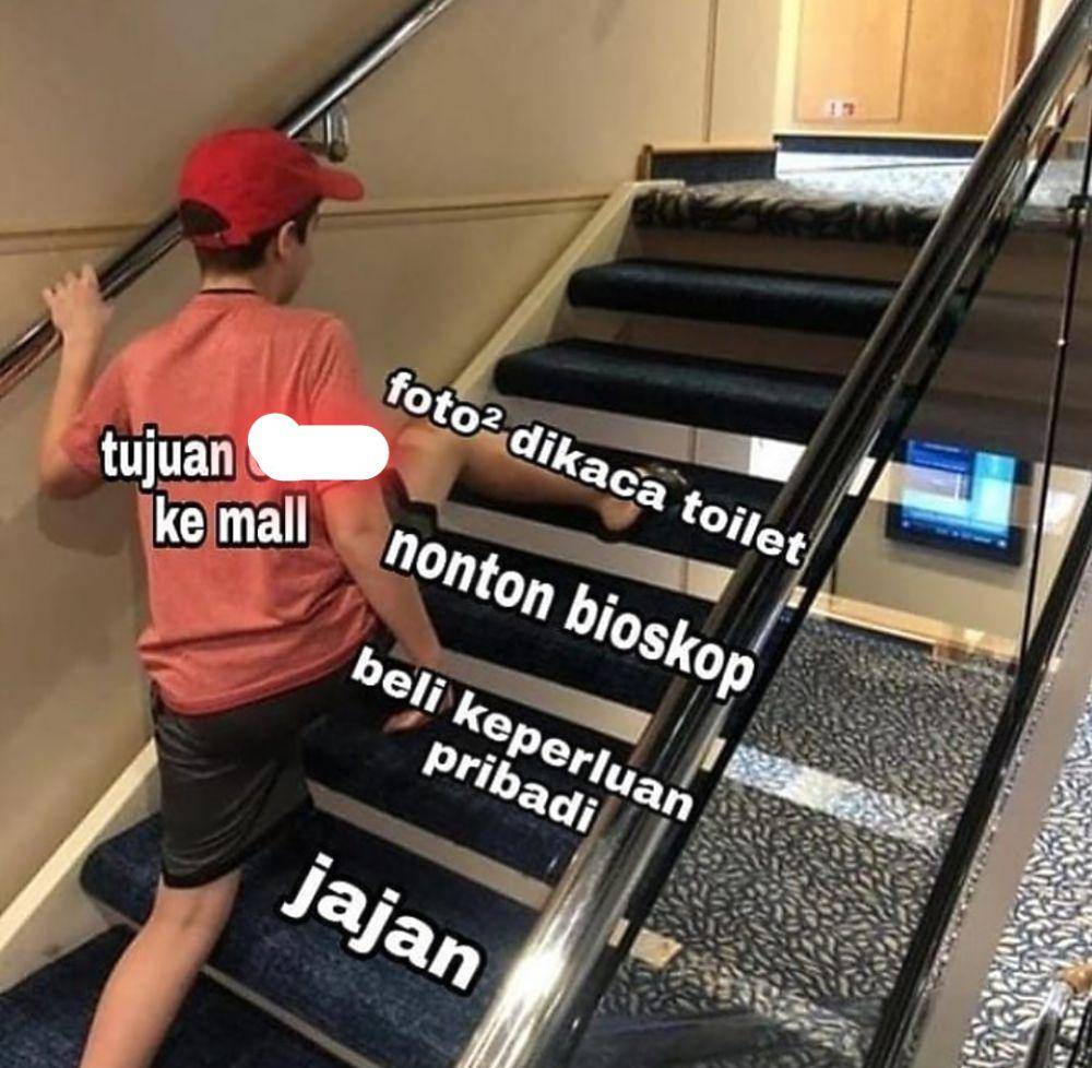 meme naik tangga (instagram.com/kocak.parah.id)