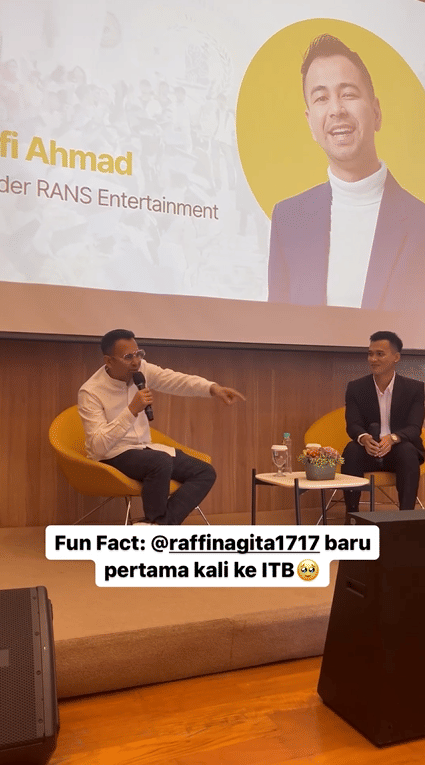 potret Raffi Ahmad jadi dosen tamu di ITB (instagram.com/sbmitbofficial)