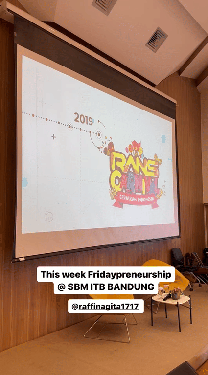 potret Raffi Ahmad jadi dosen tamu di ITB (instagram.com/sbmitbofficial)