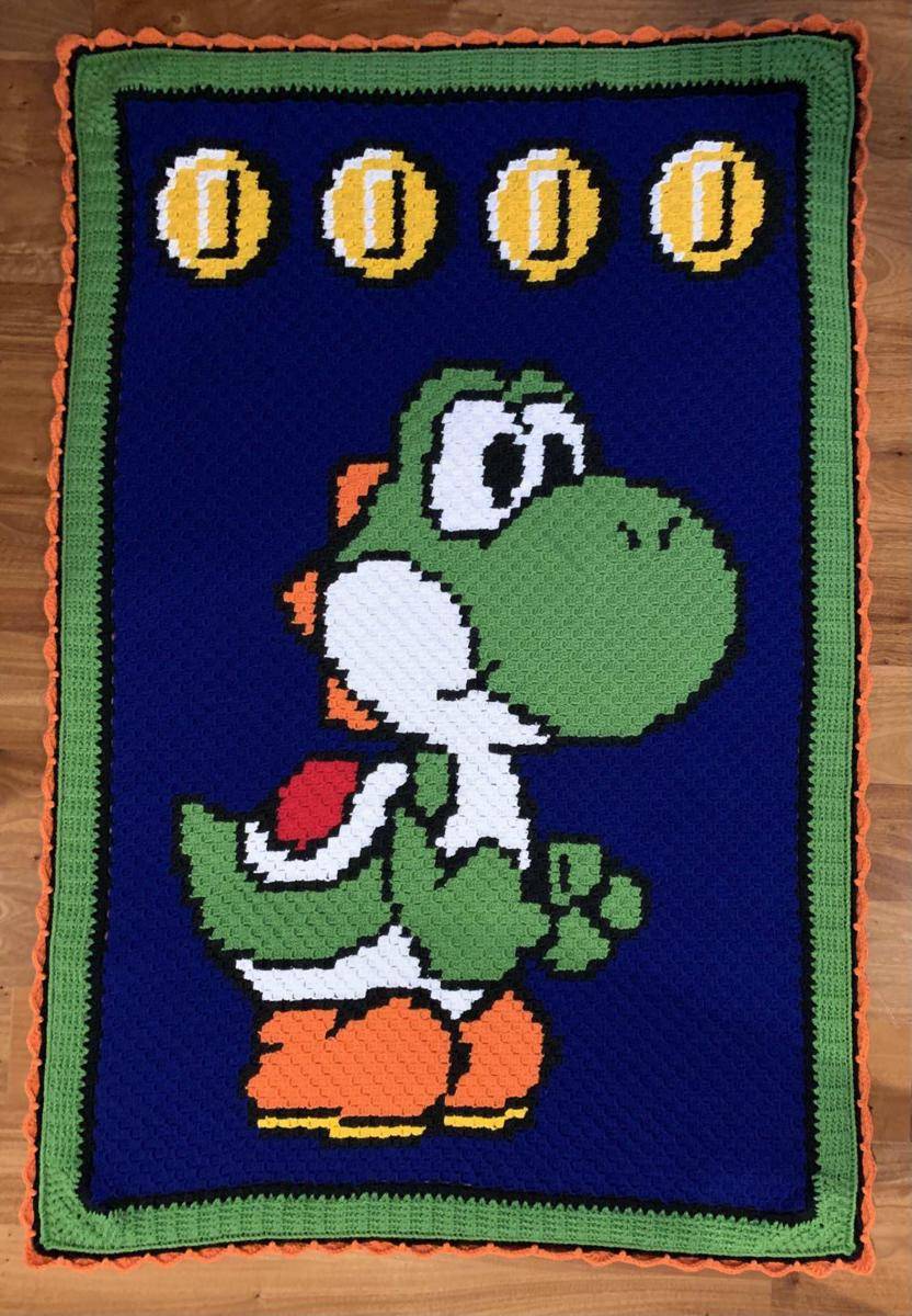 potret rajutan tangan bertema Yoshi (reddit.com/user/melmelbook)