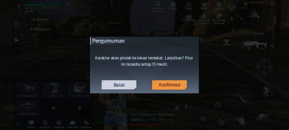 fitur unstuck Undawn (dok. Tencent Games/Undawn)