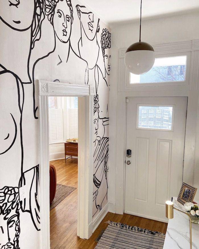 ilustrasi entryway modern dan minimalis (mydomaine.com)