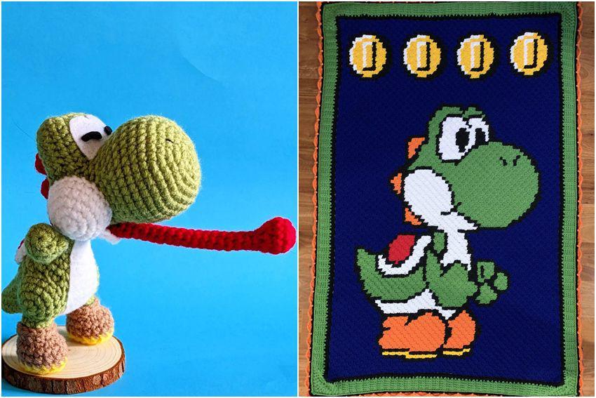 8 Rajutan Tangan Bertema Yoshi, Ada Boneka hingga Selimut!