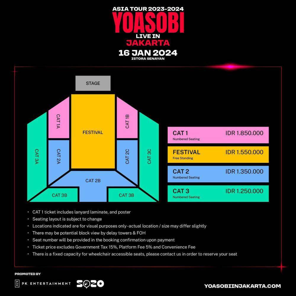 harga tiket konser YOASOBI di Jakarta (instagram.com/pkentertainment.id)