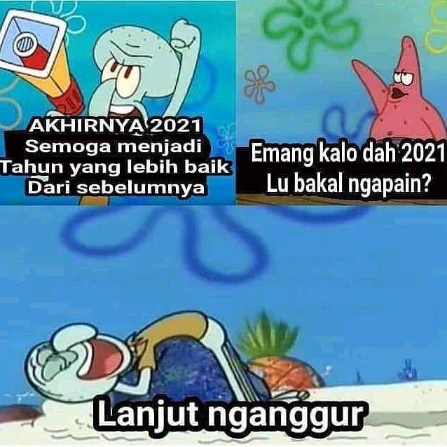 Meme menganggur (instagram.com/kutipan_bikinibottom)