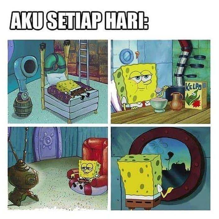 Meme menganggur (instagram.com/kutipan_spongebobs)