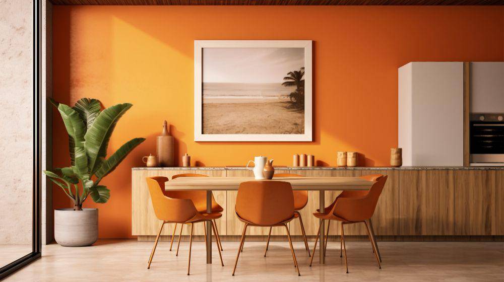 ilustrasi ruang makan nuansa orange (freepik.com/freepik))