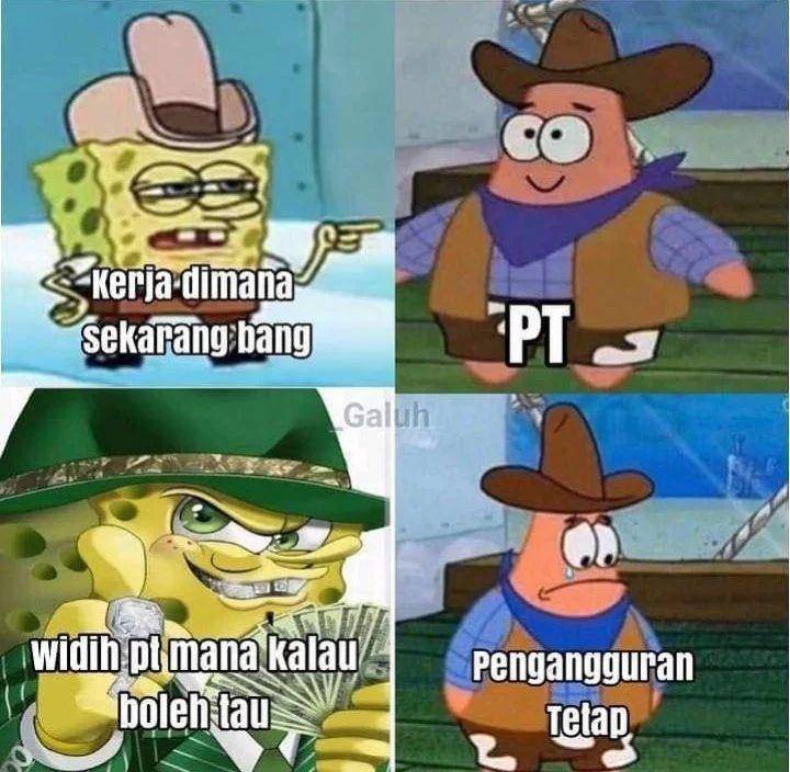 Meme menganggur (instagram.com/kumpulan.meme.spongebob)