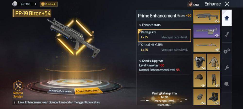Setelan Prime Enhancement Undawn (dok. Tencent Games/Undawn)