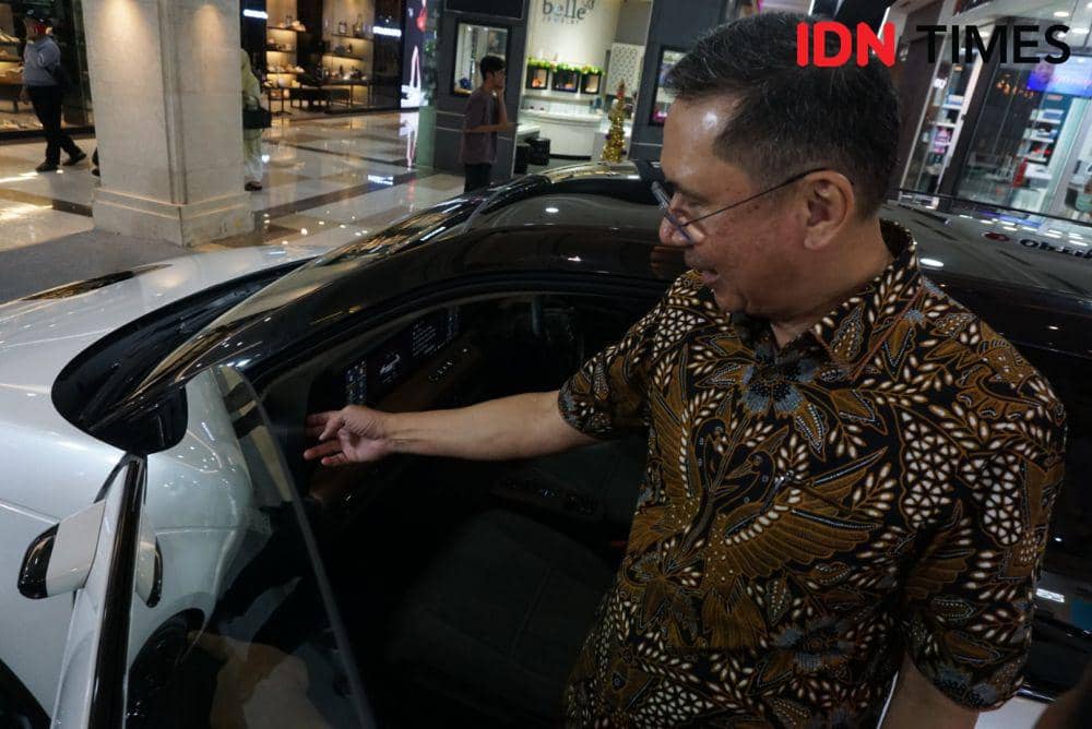Honda e yang dihadirkan dalam Honda Auto Expo, di Plaza Ambarrukmo Yogyakarta, Rabu (29/11/2023) - Minggu (3/12/2023). (IDN Times/Herlambang Jati Kusumo)